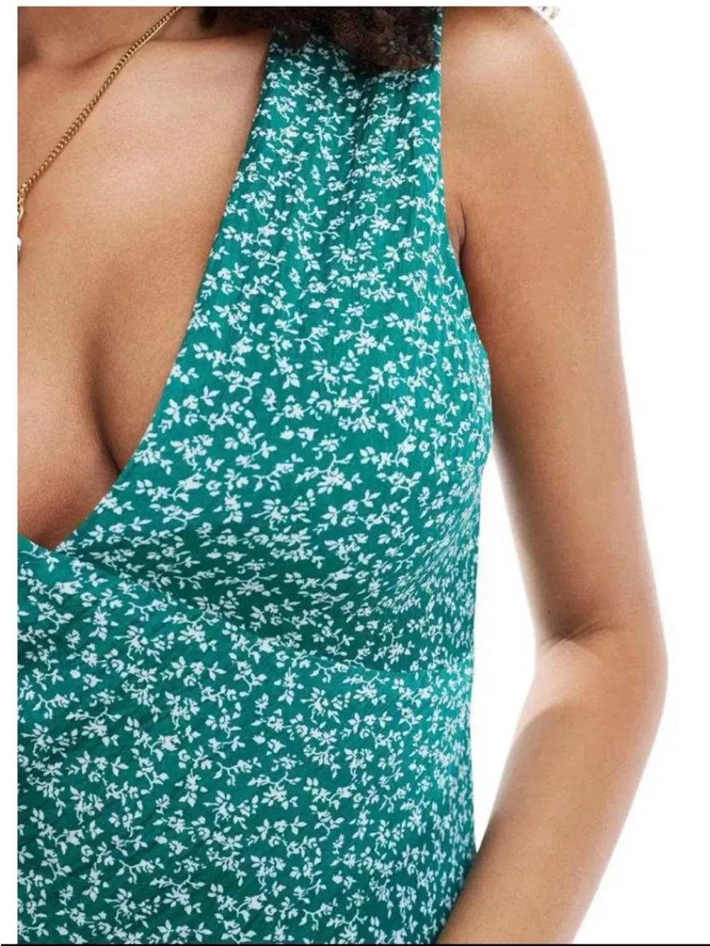 Abercrombie & Fitch Teal/light green Floral Maxi Dress